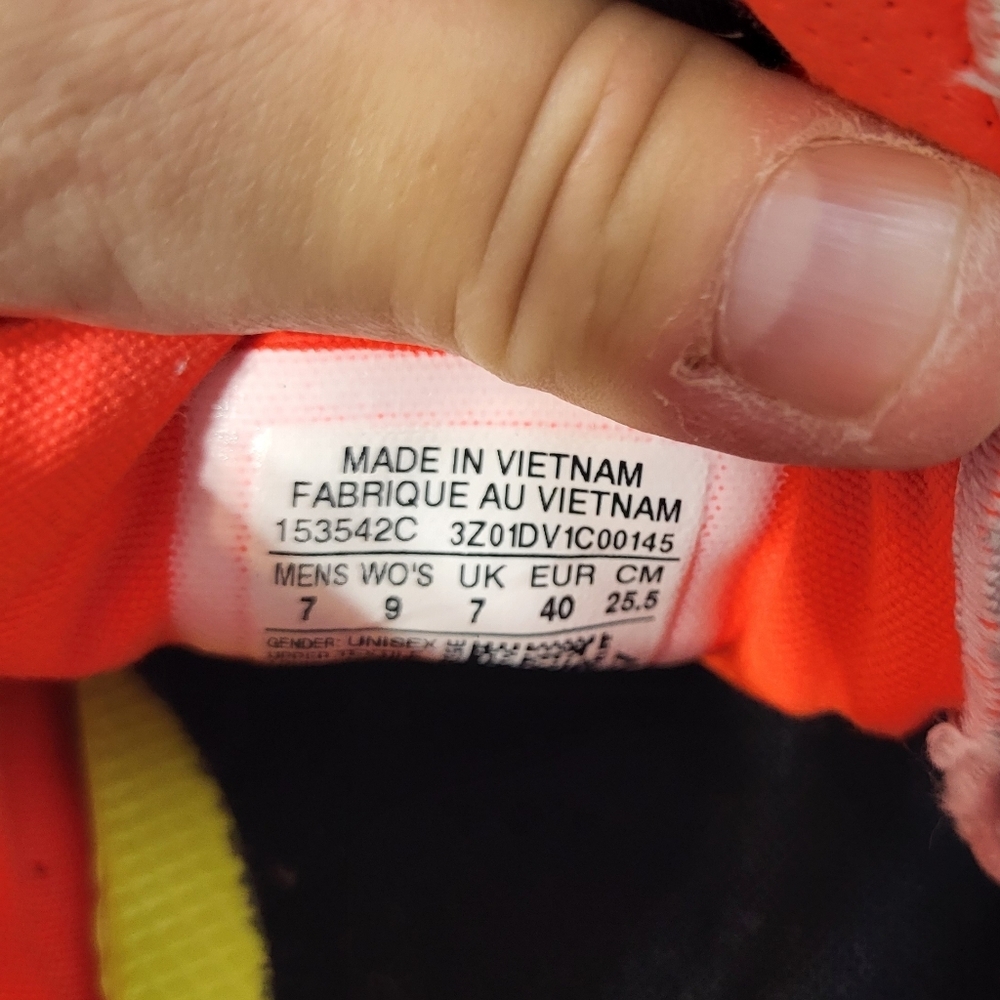 Converse Chuck Taylor White and Neon Orange Sneakers, Size 7 - Picture 8 of 8